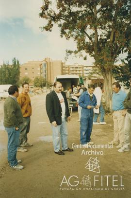 Visita a una obra de representantes sindicales