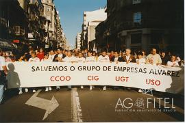 Manifestación colectiva de varios sindicatos para salvaral grupo de empresas Álvarez