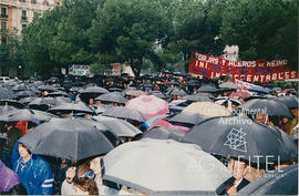 Concentración ante la sede del INI en Madrid exigiendo el cumplimiento del acuerdo con los sindicatos
