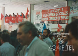 Concentración de delegados en el Recinto Ferial IFEMA de Madrid