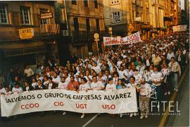 Manifestación colectiva de varios sindicatos para salvaral grupo de empresas Álvarez