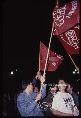 Fiesta de fin de campaña del PSOE tras los resultados de las Elecciones Generales