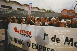 Manifestación del 1º de Mayo de 1996 en A Coruña de FEMCA-UGT bajo el lema “ Primeiro, o emprego ...