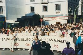 Manifestación colectiva de varios sindicatos para salvaral grupo de empresas Álvarez