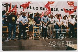 Concentración de delegados  de UGT contra la reforma laboral y la firma del pacto de Pensiones