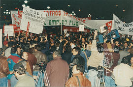 Concentración en Madrid en la noche del 26 de enero previa a la huelga general del 27 de enero de...