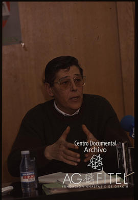 Manuel Garnacho Villarrubia, en rueda de prensa de la ejecutiva de FEMCA-UGT sobre la posible convocatoria de huelga general el 15 M pro convenio general.