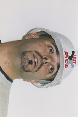 Carlos Castán con casco de MCA-UGT