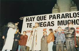 Concentración en Madrid en la noche del 26 de enero previa a la huelga general del 27 de enero de...
