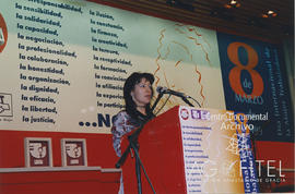 Cristina del Valle en un acto por la Mujer trabajadora
