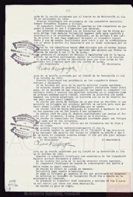 Actas desencuadernadas del Comité de la Federación Nacional de Obreros Albañiles y Similares de E...
